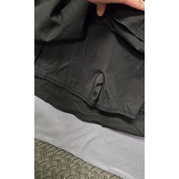 Athleisure Athletic  Black Spaghetti Strap Mini Dress Shorts Shelf Bra XL - Picture 5 of 8